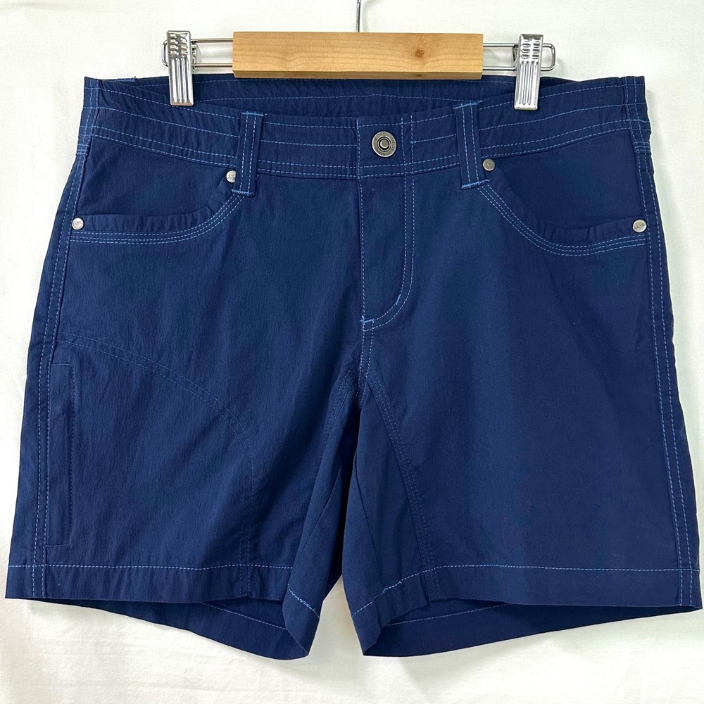 KUHL Women's Kontra Splash 5.5" Shorts Size 8 Navy Stretch Cargo Hiking Outdoor